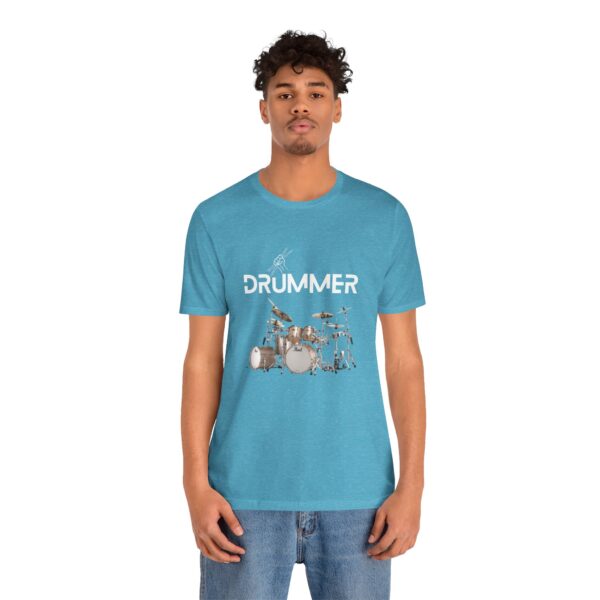 Unisex "Drummer" T-shirt designed by Dr. Jose Rosa - Image 76