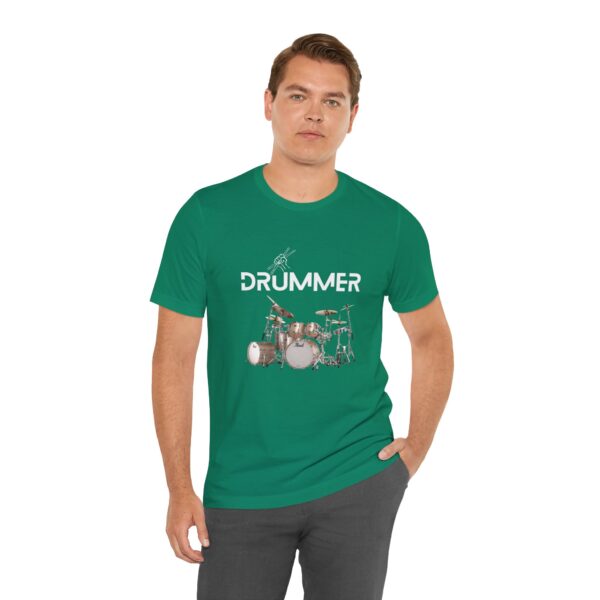 Unisex "Drummer" T-shirt designed by Dr. Jose Rosa - Image 50